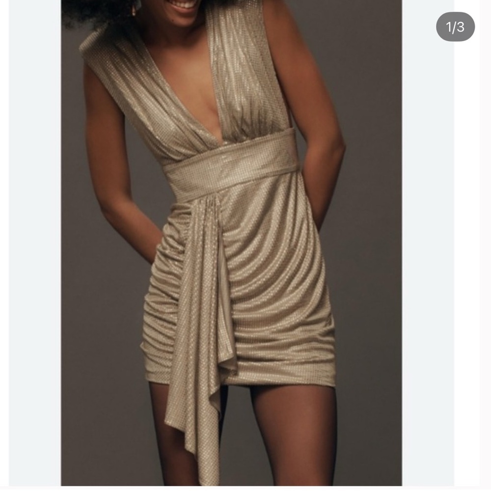Anthropologie Gold Dress